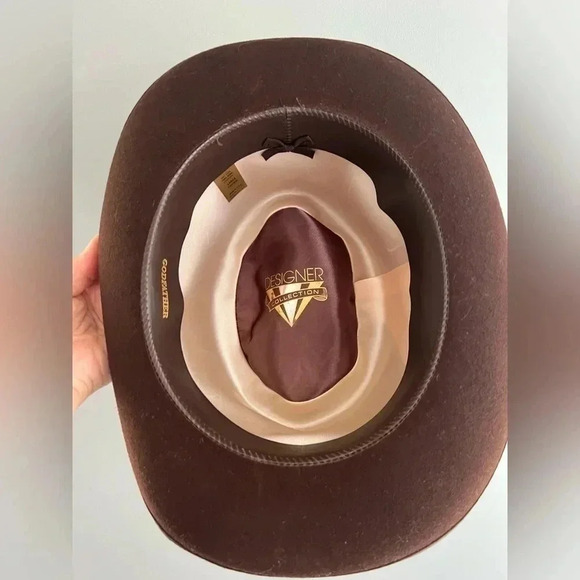 100 % Wool Designer Collection Fedora Godfather Brown Hat - Picture 7 of 10